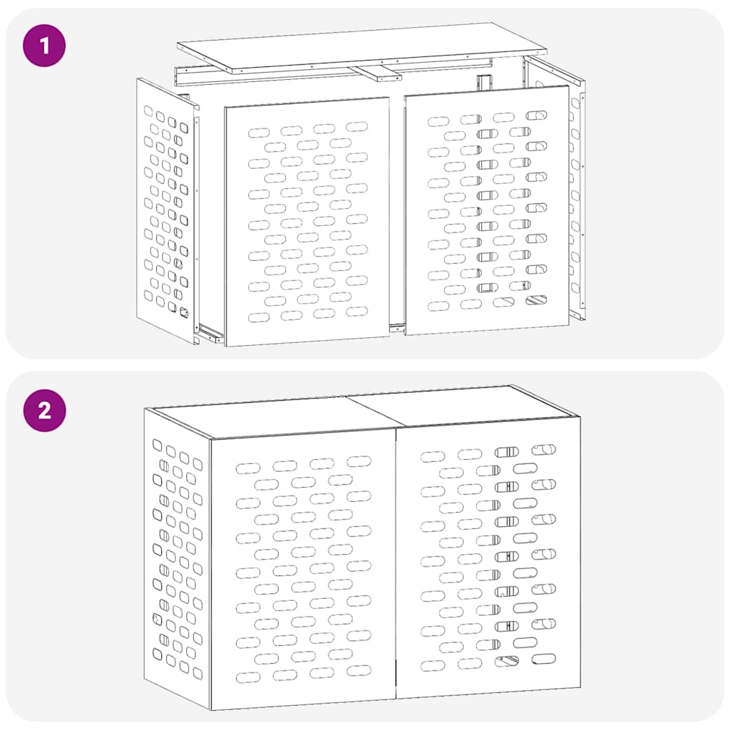 Air Conditioner Cover Black 100 x 50 x 70 cm Steel