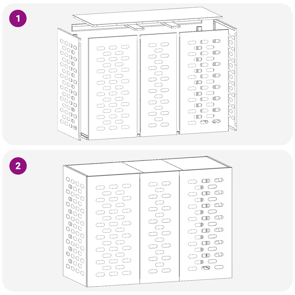 Air Conditioner Cover Anthracite 110 x 50 x 80 cm Steel