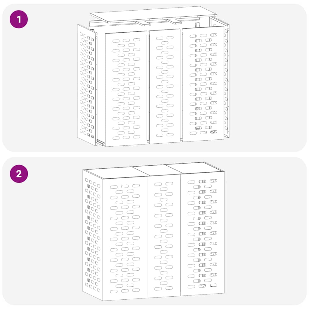 Air Conditioner Cover White 110 x 50 x 105 cm Steel
