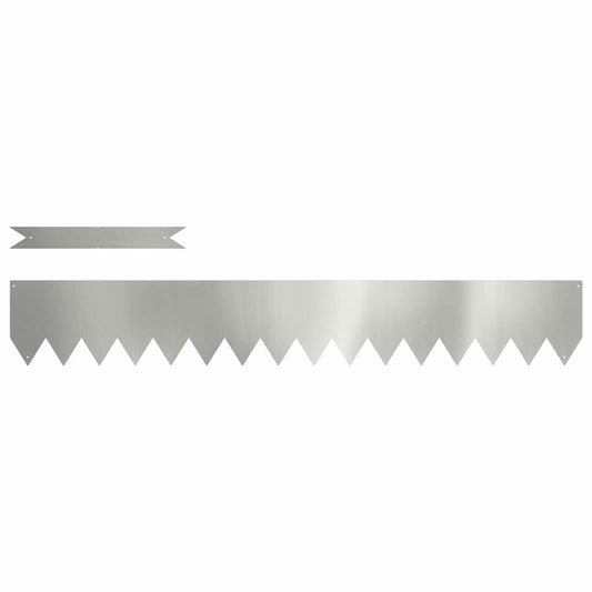 Lawn Edging 50 pcs 100 x 0.05 x 15 cm Galvanised Steel Silver Lawn Edging 50 pcs 100 x 0.05 x 15 cm Galvanised Steel Silver