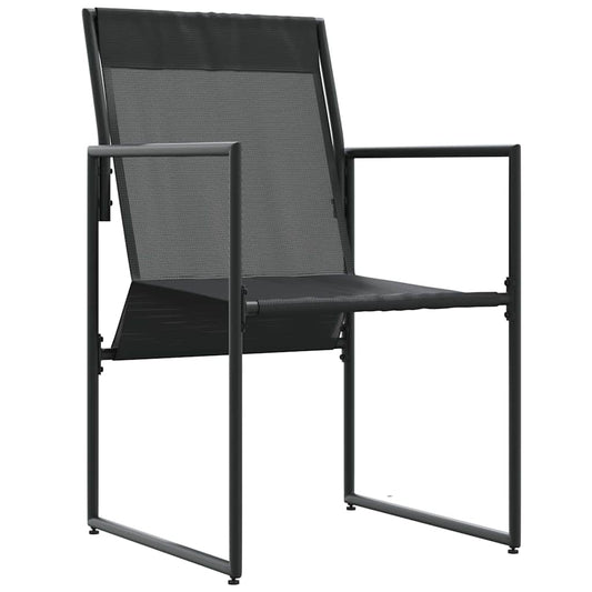 Chair with Cushion 4 pcs Black and Anthracite Textilene Chair with Cushion 4 pcs Black and Anthracite Textilene