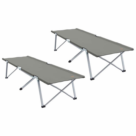 Folding Camping Bed Folding 2 pcs Grey 194 x 62.5 x 42.5 cm Folding Camping Bed Folding 2 pcs Grey 194 x 62.5 x 42.5 cm