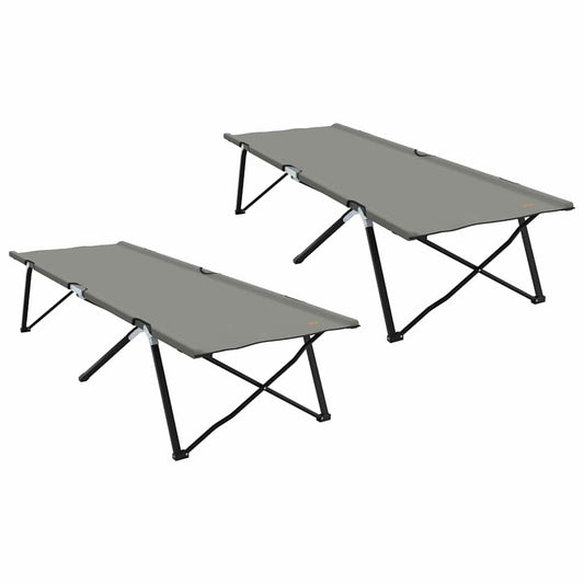 Folding Camping Bed Folding Manual 2 pcs Grey 206 x 76 x 74 cm Folding Camping Bed Folding Manual 2 pcs Grey 206 x 76 x 74 cm
