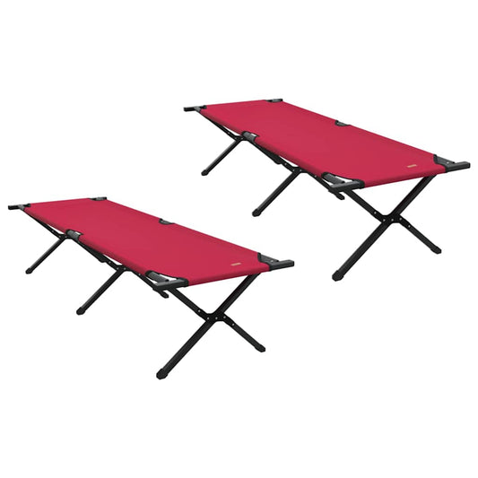 Folding Camping Bed 2 pcs Red 193 x 69 x 45 cm Oxford fabric Folding Camping Bed 2 pcs Red 193 x 69 x 45 cm Oxford fabric