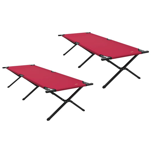 Folding Camping Bed 2 pcs Red 210 x 80 x 46 cm Oxford fabric Folding Camping Bed 2 pcs Red 210 x 80 x 46 cm Oxford fabric