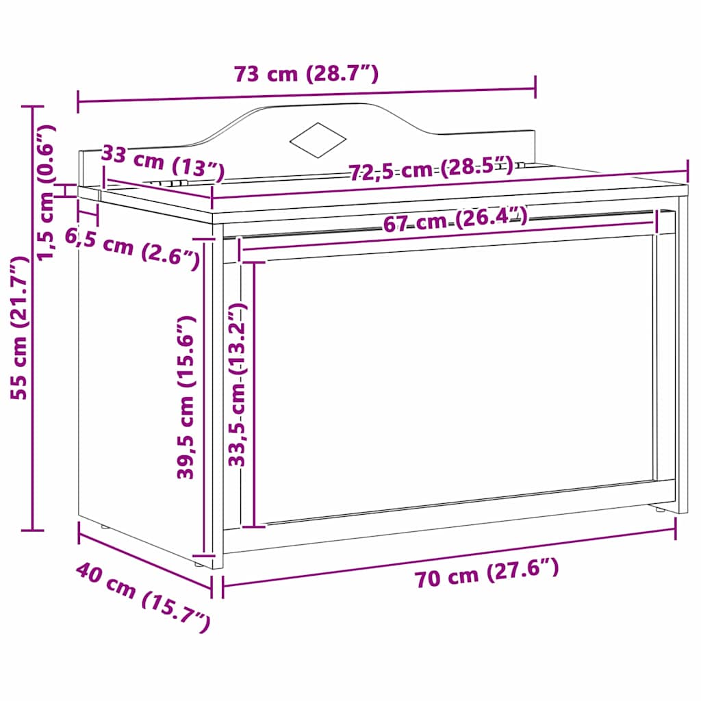 Box with Storage and Chalkboard Front with Storage ROROS White