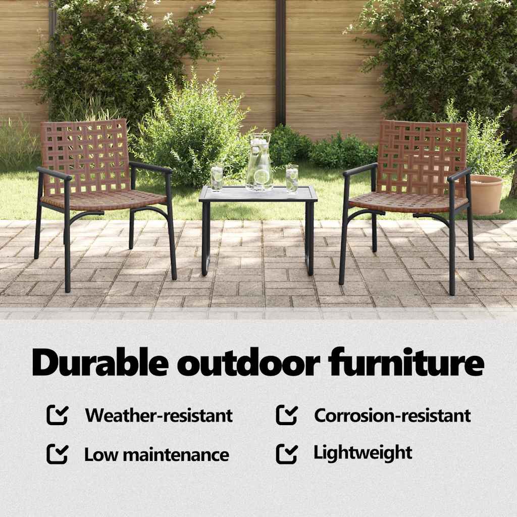 Garden Chair 2 pcs Brown 78 x 55.5 x 75.5 cm Poly Rattan