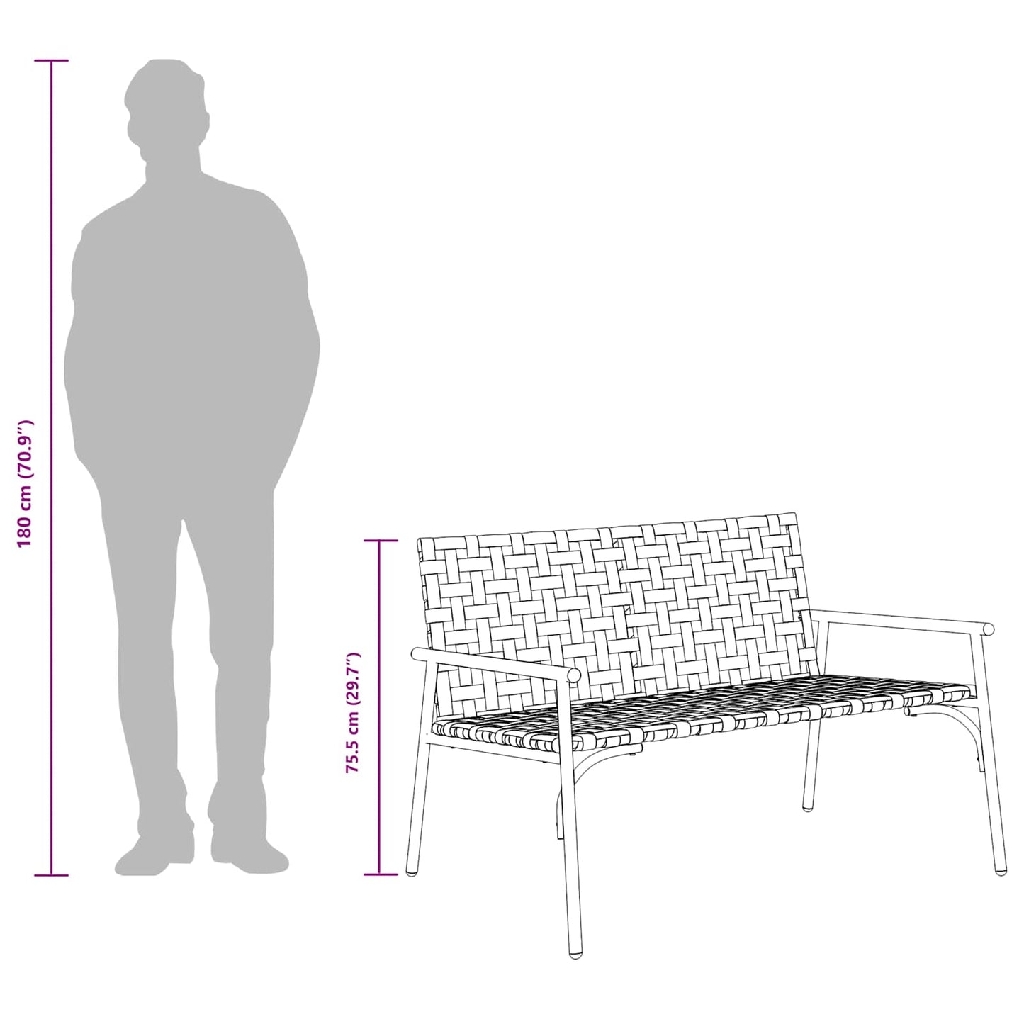 Garden Chair Brown 110.5 x 79 x 75.5 cm Poly Rattan