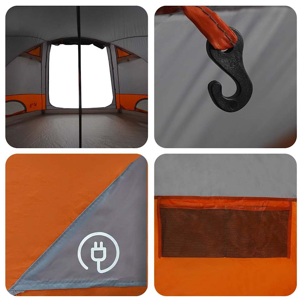 Dome Tent with Roof Grey and Orange 505 x 450 x 248 cm