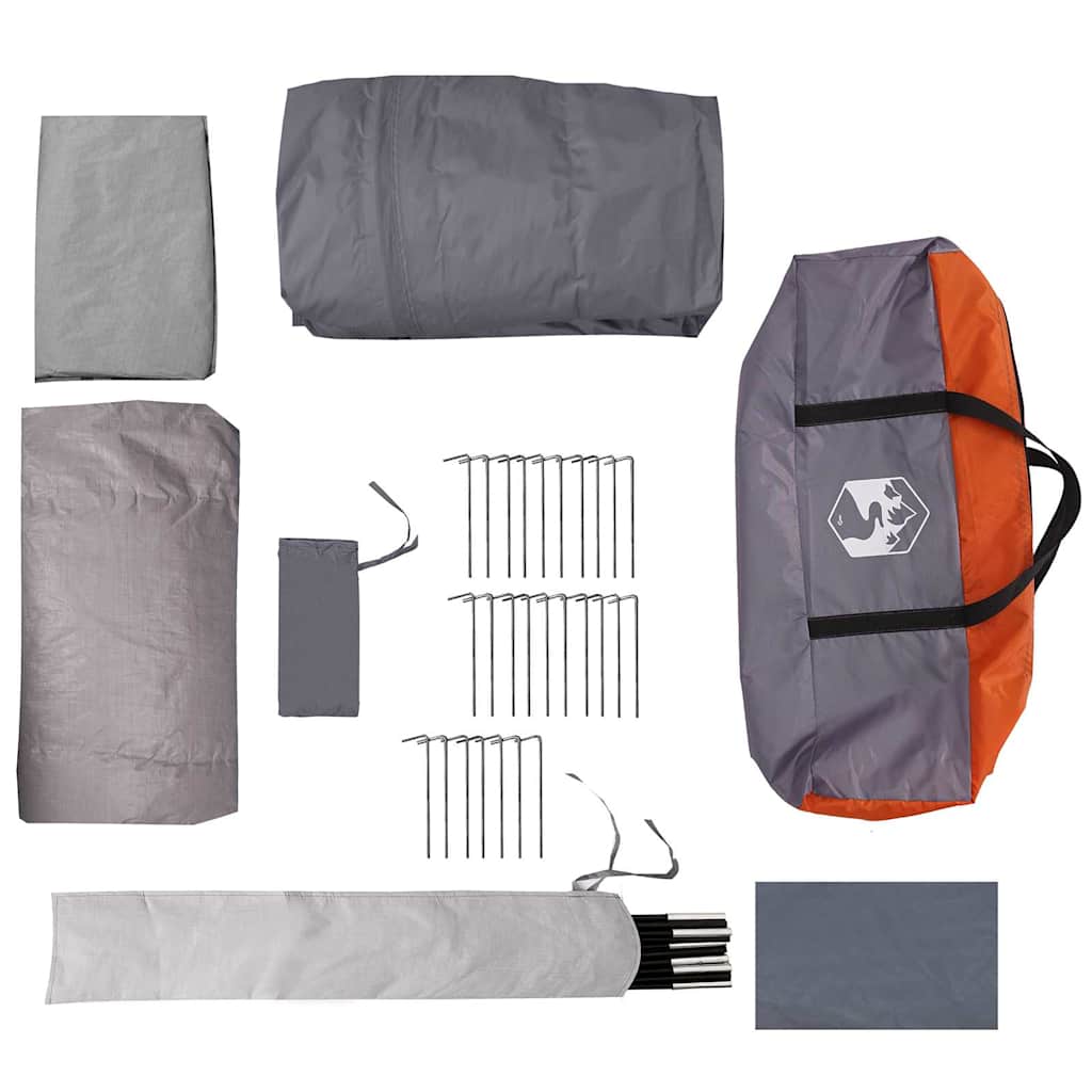 Tunnel Tent 4-Person Grey and Orange 740 x 370 x 220 cm