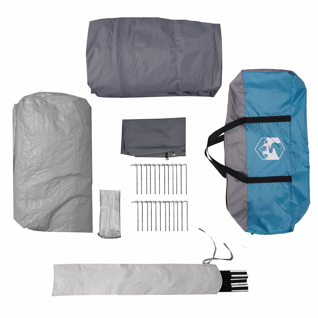 Tunnel Tent with Roof Blue and Grey 778 x 356 x 210 cm