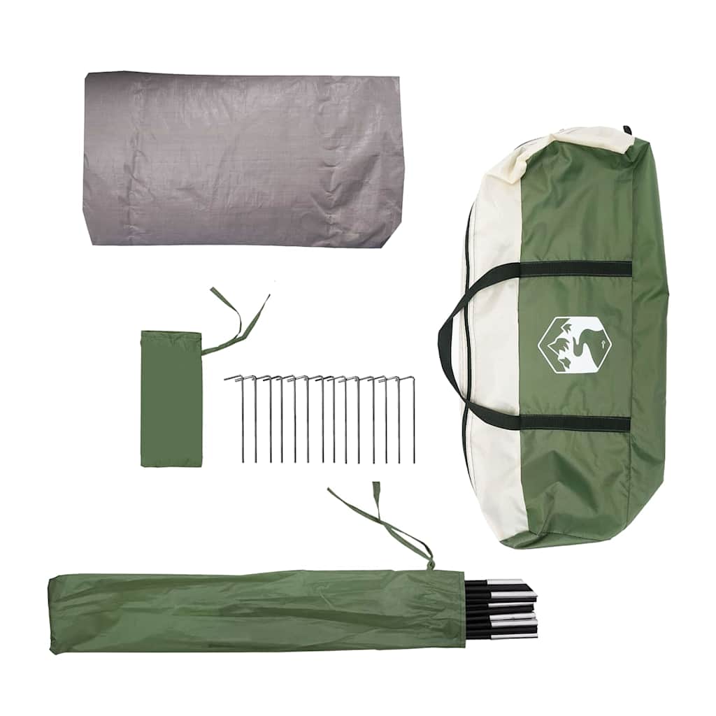 Tunnel Tent with Roof Green and White 328 x 228 x 115 cm