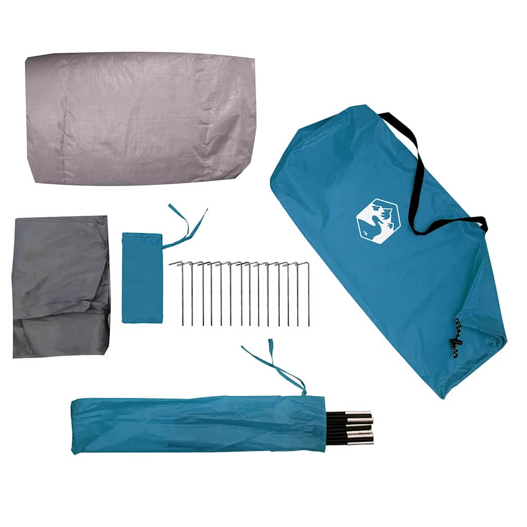 Tunnel Tent with Roof Blue and Grey 318 x 275 x 140 cm