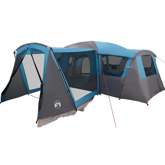 Family Tent with Roof Blue and Grey 745 x 700 x 217 cm Family Tent with Roof Blue and Grey 745 x 700 x 217 cm