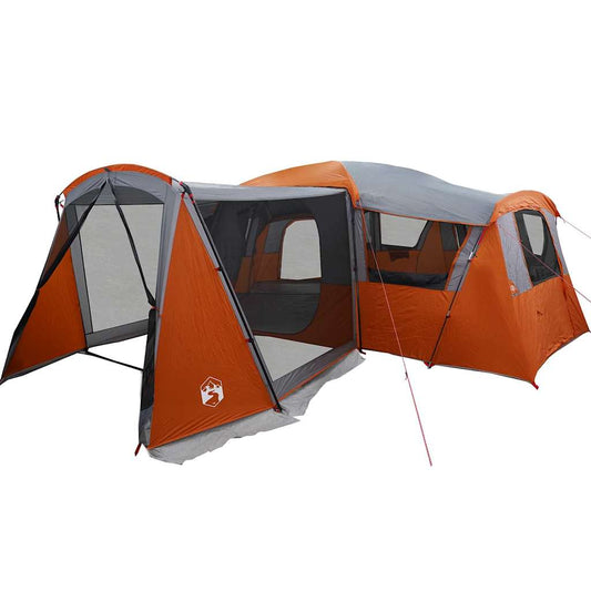 Family Tent with Roof Grey and Orange 745 x 700 x 217 cm Family Tent with Roof Grey and Orange 745 x 700 x 217 cm