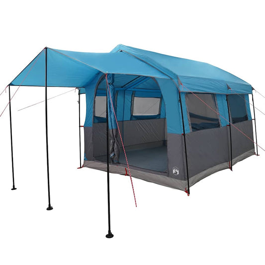 Family Tent with Roof Blue and Grey 324 x 255 x 230 cm Family Tent with Roof Blue and Grey 324 x 255 x 230 cm