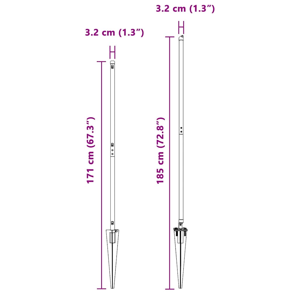 Fence Post 13 pcs Green Steel