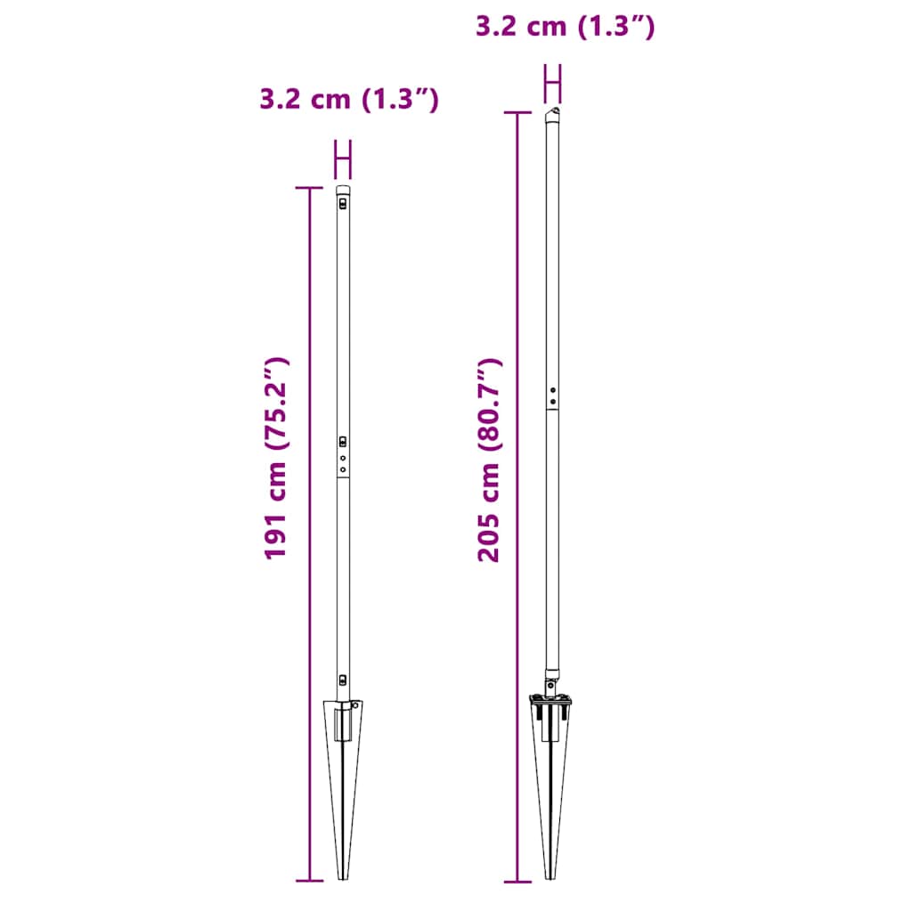 Fence Post 13 pcs Green Steel