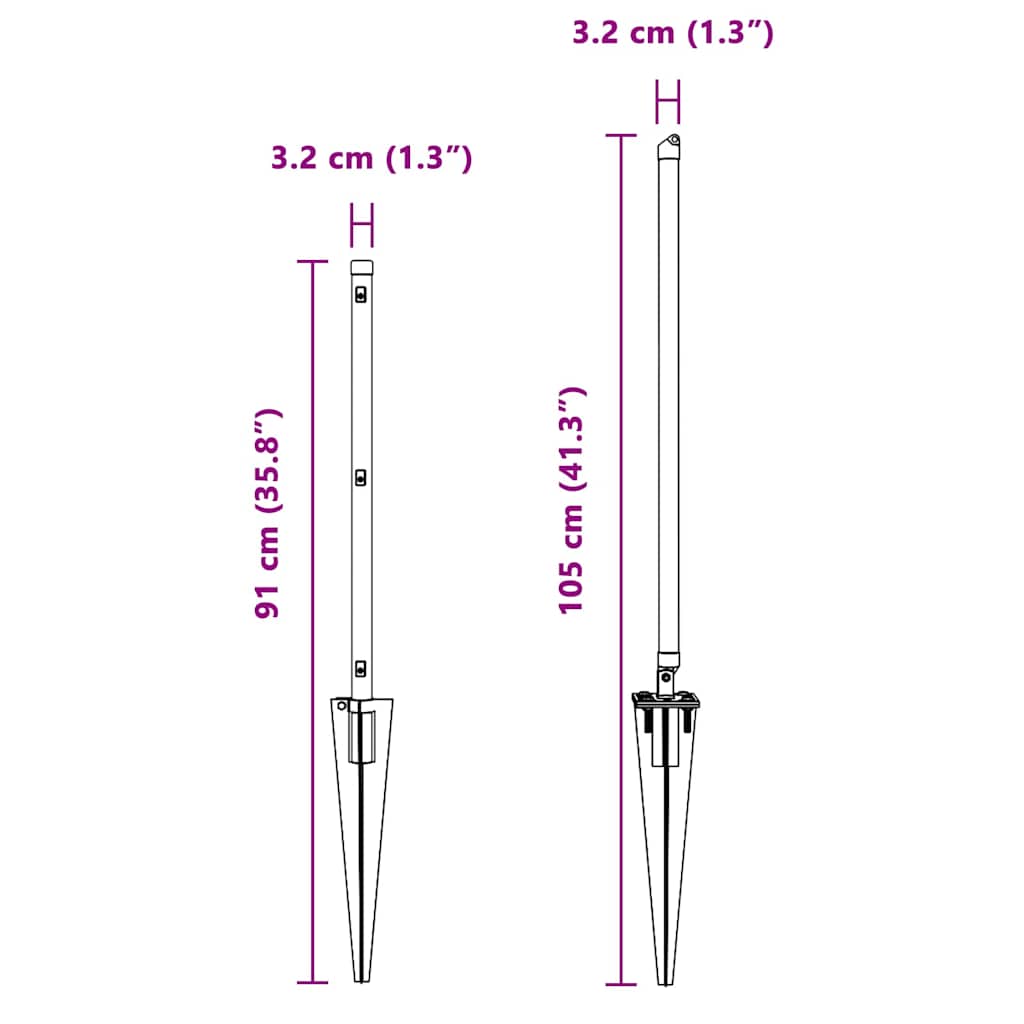 Fence Post 13 pcs Grey Steel
