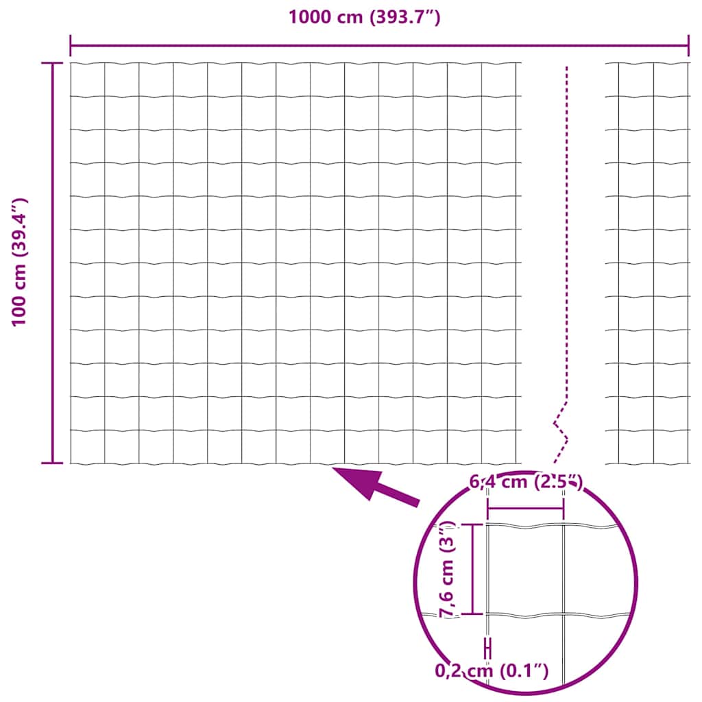 Euro Fence 1 x 10 m PVC-coated iron