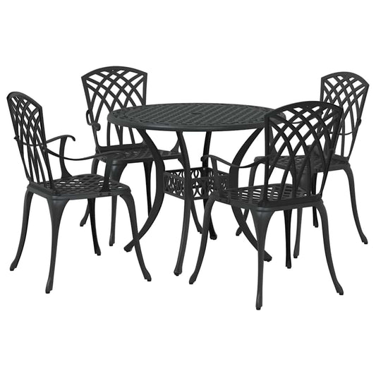 Garden Dining Set 5 pcs Black Aluminium Garden Dining Set 5 pcs Black Aluminium