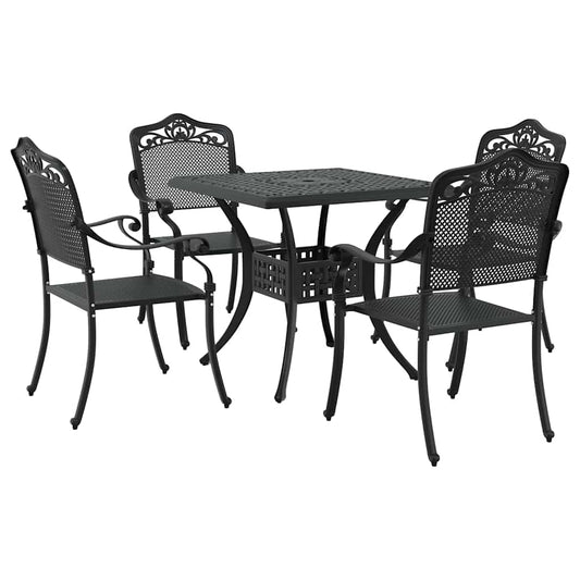 Garden Table Set 5 pcs Black Cast Aluminium Garden Table Set 5 pcs Black Cast Aluminium