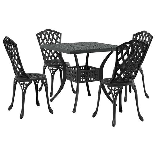 Garden Table Set 5 pcs Black Cast Aluminium Garden Table Set 5 pcs Black Cast Aluminium