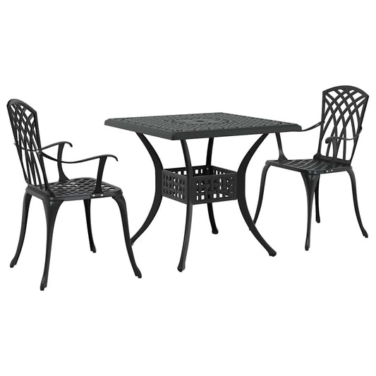 Garden Table Set 3 pcs Black Cast Aluminium Garden Table Set 3 pcs Black Cast Aluminium