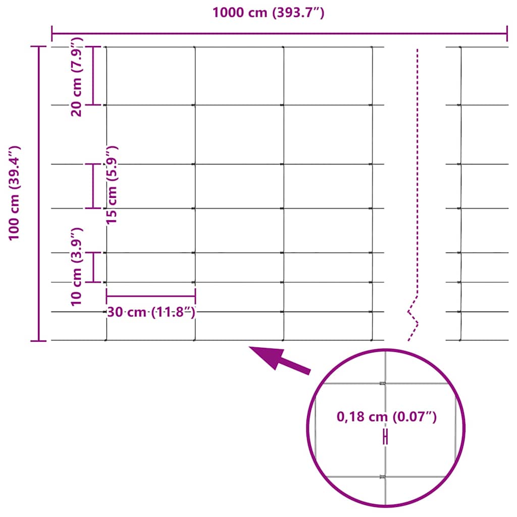 Wild Fence Hot Dip Galvanized 1000 x 100 x 0.18 cm Iron