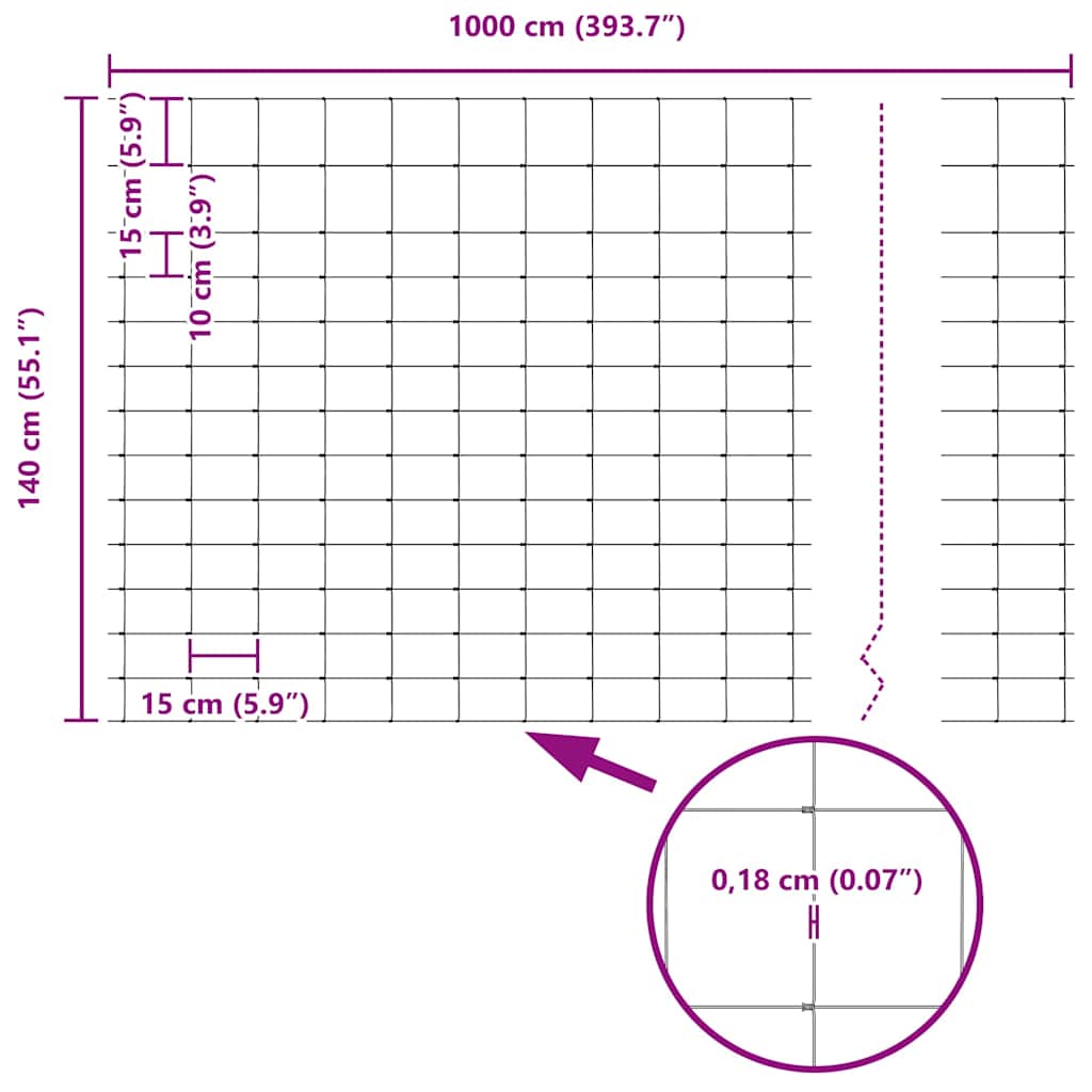 Wild Fence Hot Dip Galvanized 1000 x 140 x 0.18 cm Iron
