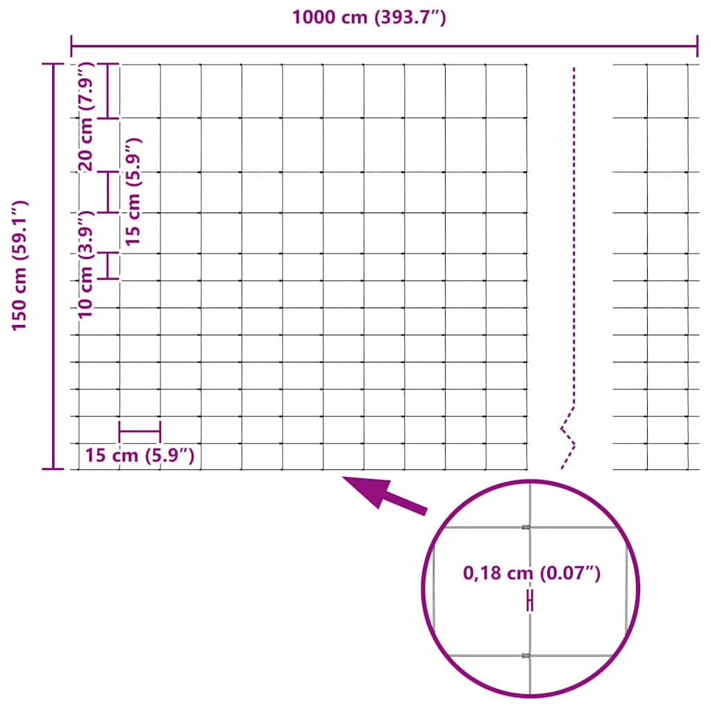 Wild Fence Hot Dip Galvanized 1000 x 150 x 0.18 cm Iron