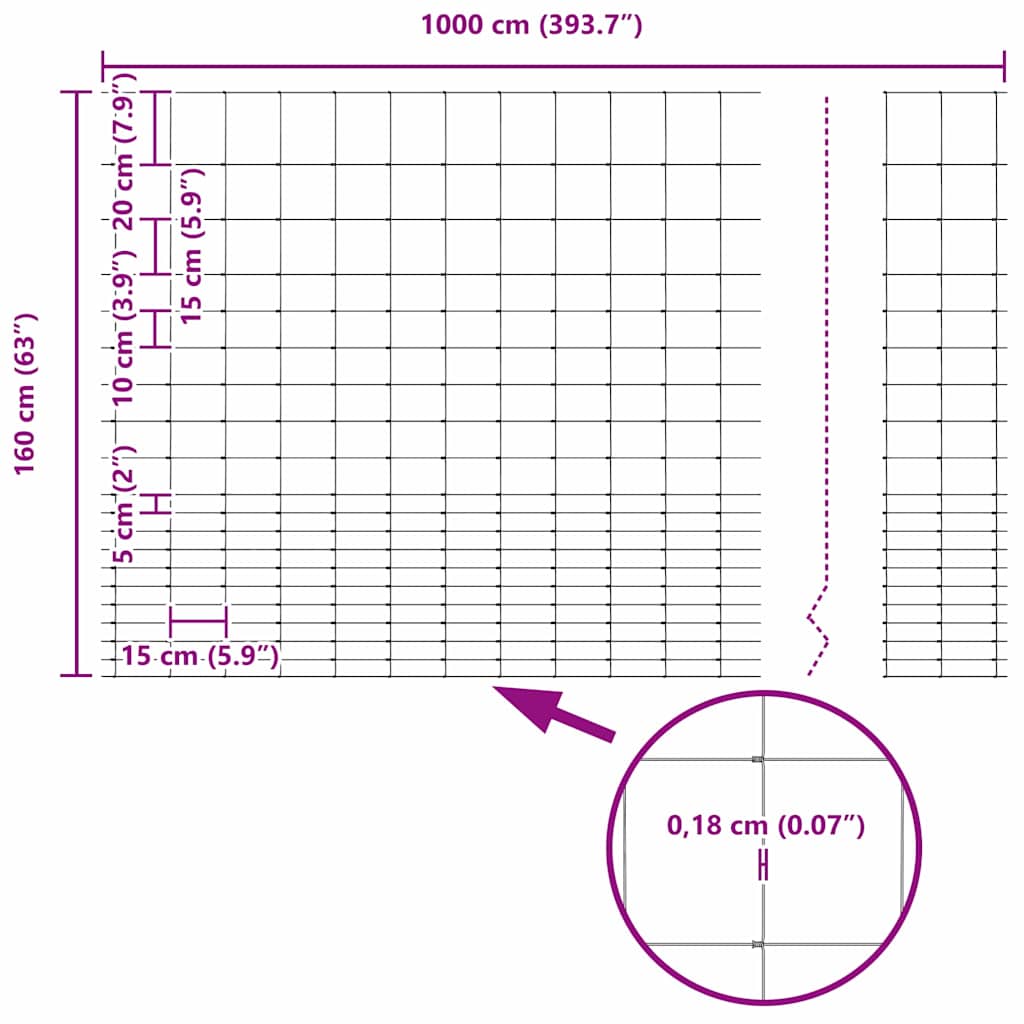 Wild Fence Hot Dip Galvanized 1000 x 160 x 0.18 cm Iron