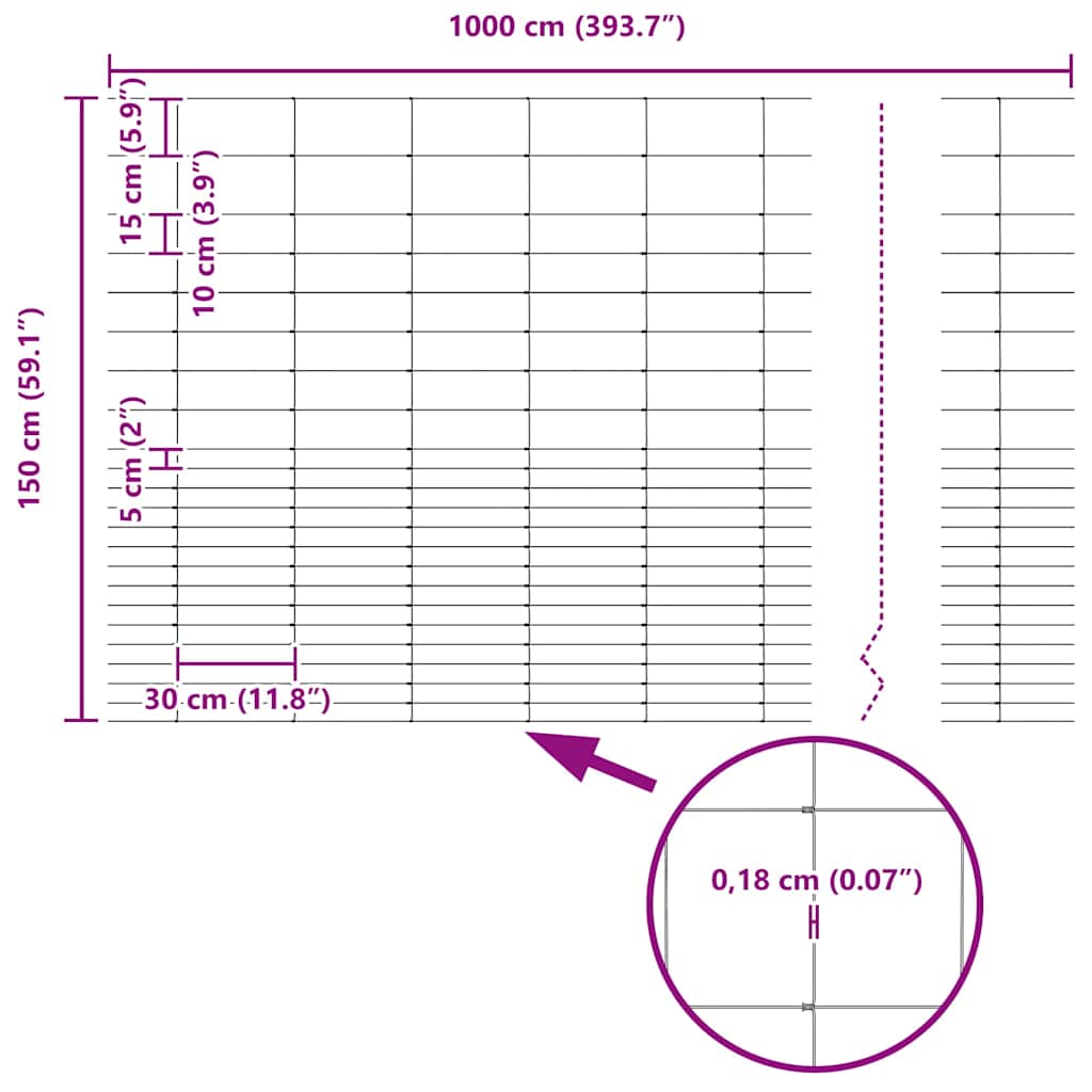 Wild Fence Hot Dip Galvanized 1000 x 150 x 0.18 cm Iron