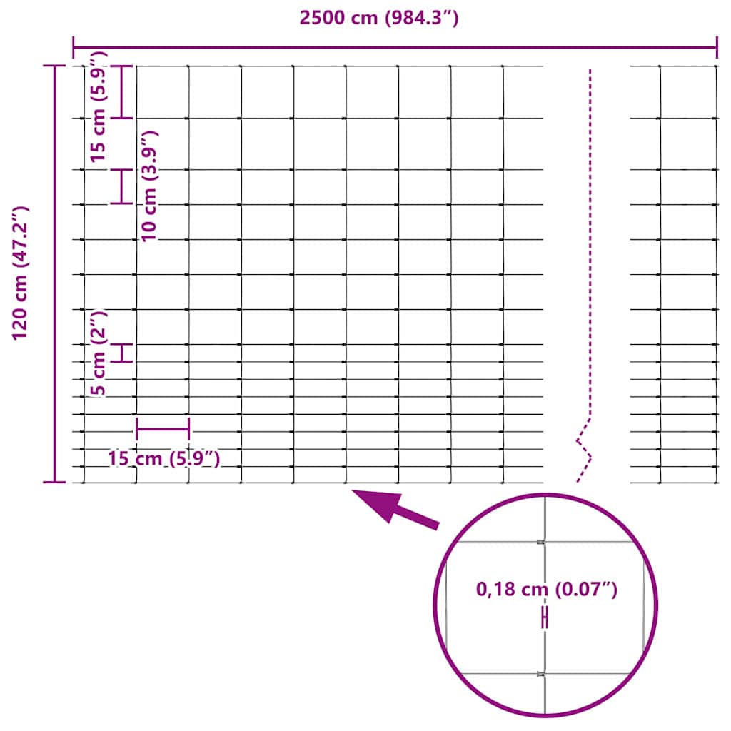 Field Fence Silver 25 x 1.2 m Galvanised steel