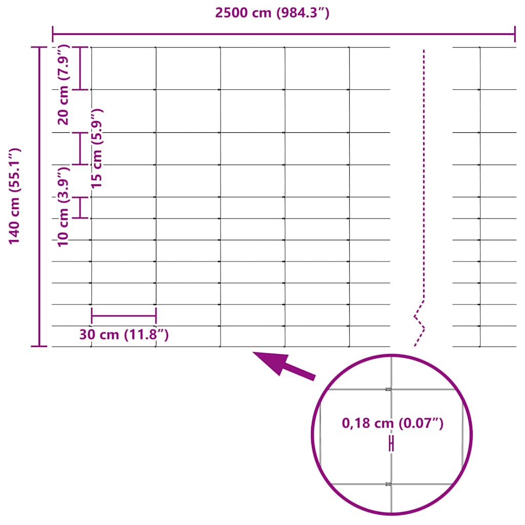 Field Fence Silver 25 x 1.4 m Galvanised steel