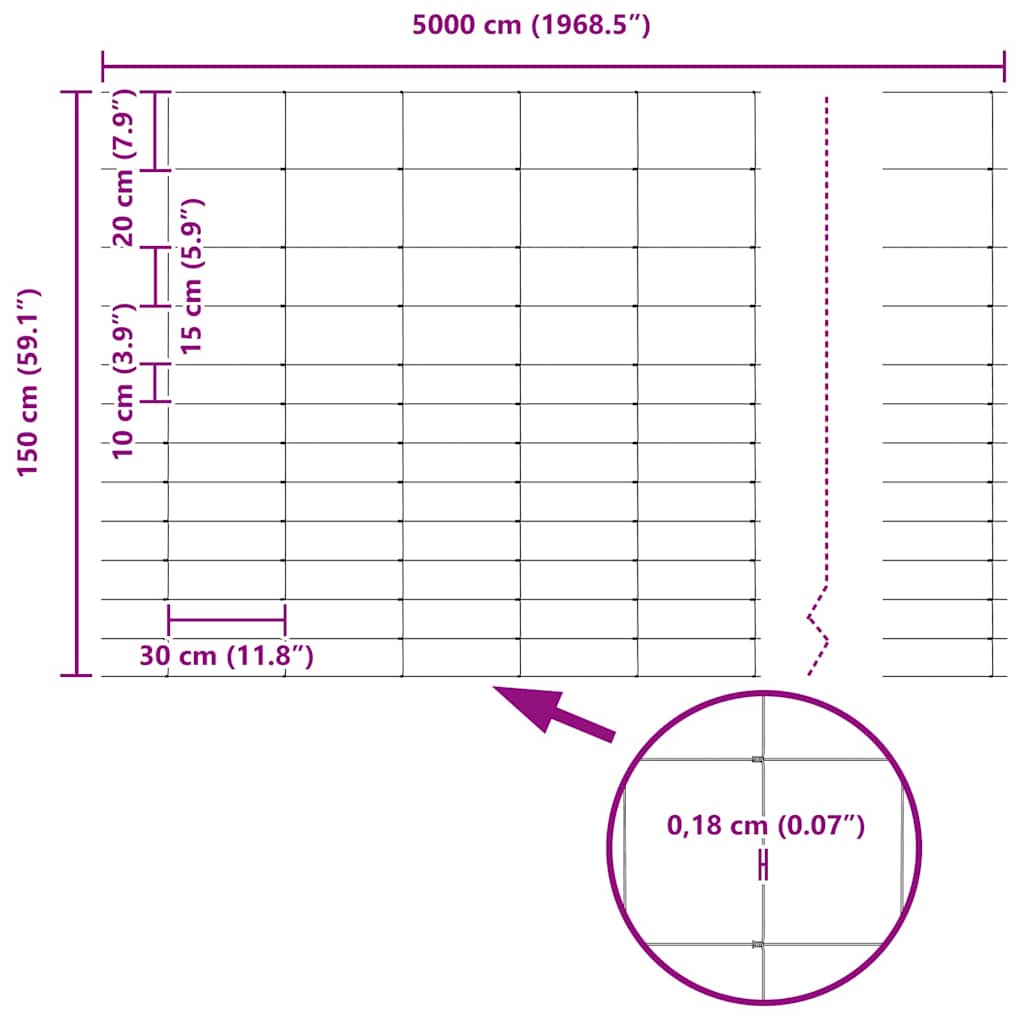 Field Fence Silver 50 x 1.5 m Galvanised steel