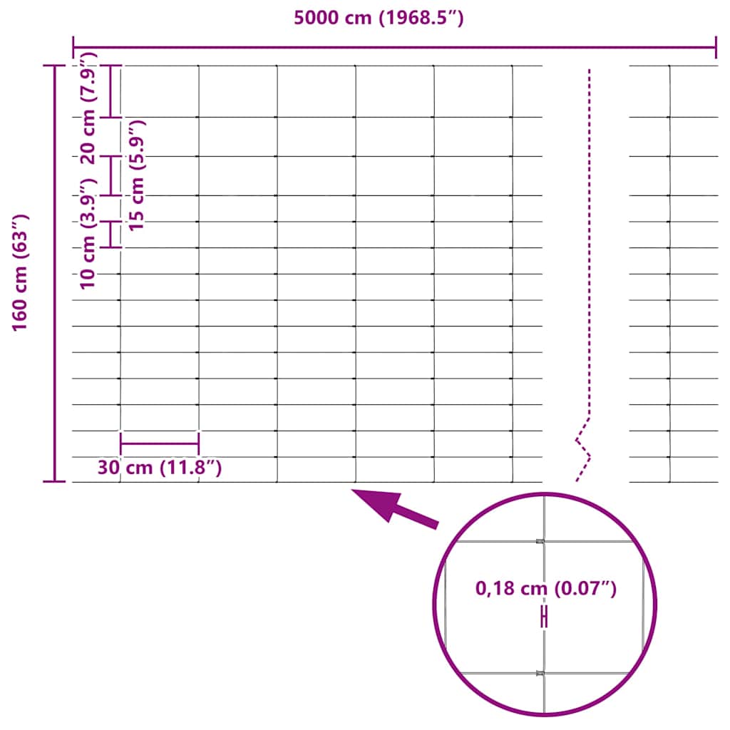 Field Fence Silver 50 x 1.6 m Galvanised steel