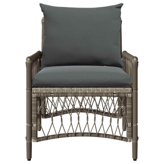 Garden Chair with Cushion Grey 73 x 61 x 77 cm Poly Rattan Garden Chair with Cushion Grey 73 x 61 x 77 cm Poly Rattan