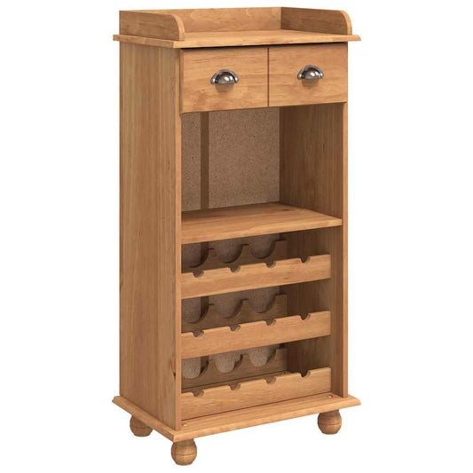 Wine Cabinet ASKIM Honey Wax 57 x 37 x 114 cm Solid Pine Wood Wine Cabinet ASKIM Honey Wax 57 x 37 x 114 cm Solid Pine Wood