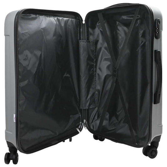 Suitcase with Lock 3 pcs Silver 50 x 31 x 78 cm ABS Plastic Suitcase with Lock 3 pcs Silver 50 x 31 x 78 cm ABS Plastic