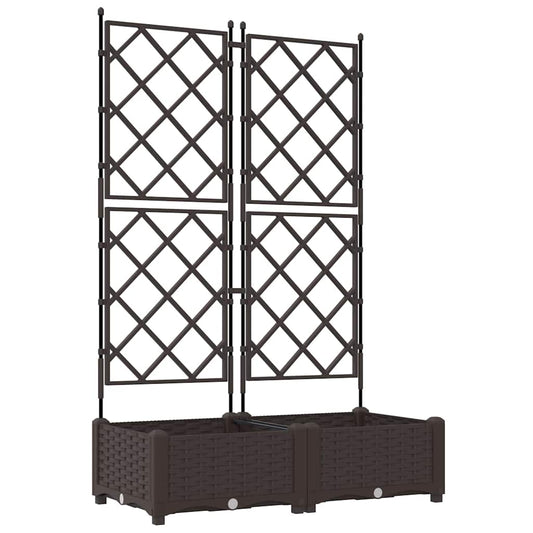 Garden Planter 2 pcs Brown 80 x 40 x 125.5 cm PP Garden Planter 2 pcs Brown 80 x 40 x 125.5 cm PP