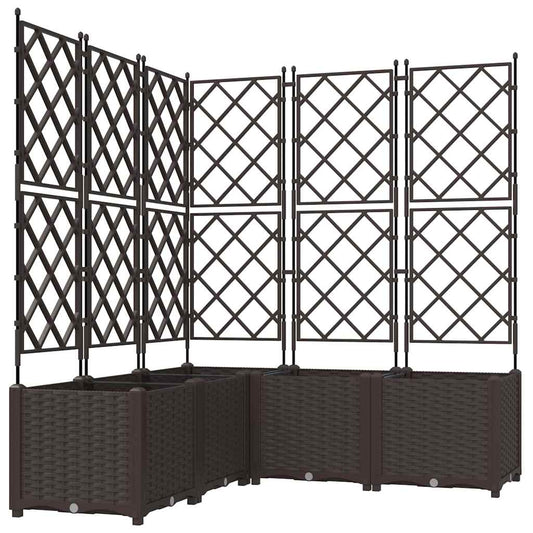 Garden Planter 5 pcs Brown 120 x 120 x 143 cm PP Garden Planter 5 pcs Brown 120 x 120 x 143 cm PP