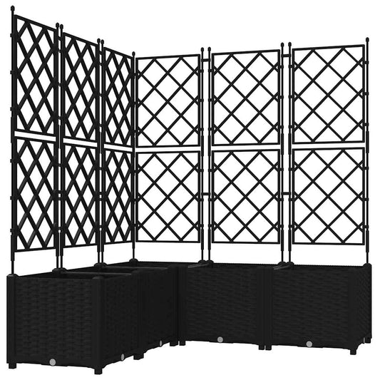 Garden Planter 5 pcs Black 120 x 120 x 143 cm PP Garden Planter 5 pcs Black 120 x 120 x 143 cm PP