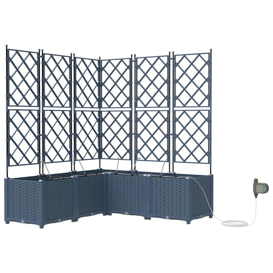 Garden Planter 3 pcs Grey 80 x 80 x 143 cm PP Garden Planter 3 pcs Grey 80 x 80 x 143 cm PP