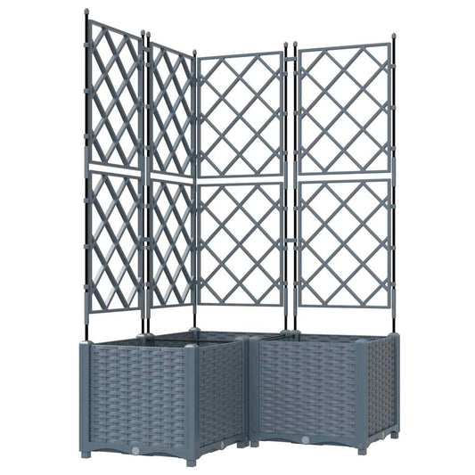 Garden Planter 3 pcs LiGht Grey 80 x 80 x 143 cm PP Garden Planter 3 pcs LiGht Grey 80 x 80 x 143 cm PP