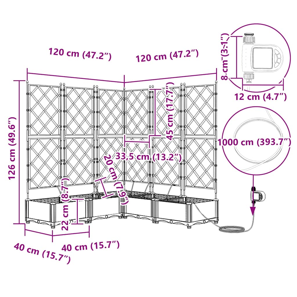 Garden Planter 5 pcs LiGht Grey Steel