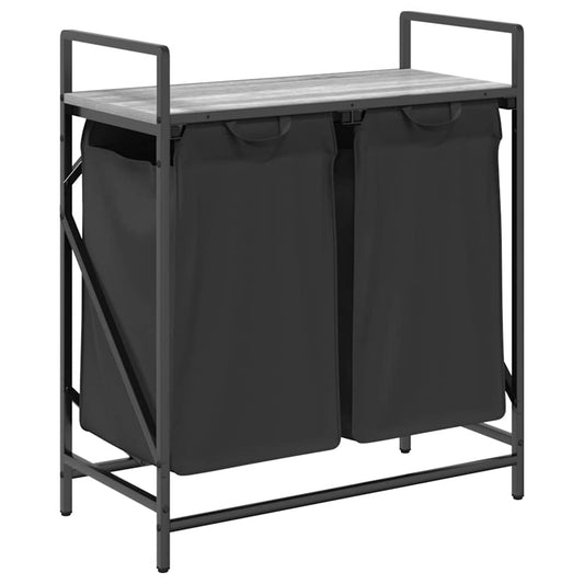 Laundry Basket 2 Compartments with Shelf Grey Sonoma Laundry Basket 2 Compartments with Shelf Grey Sonoma