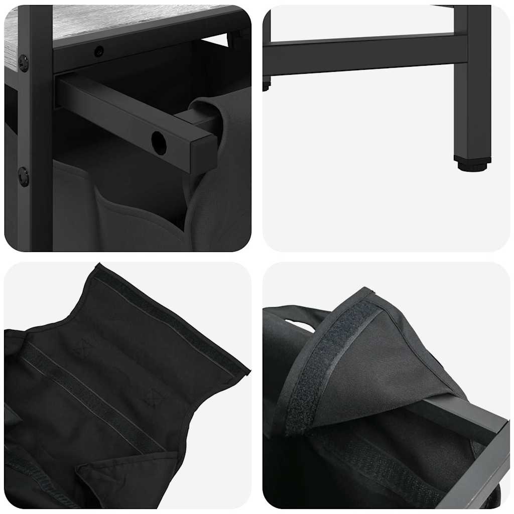 Laundry Basket 1 Compartment with Shelf Grey Sonoma