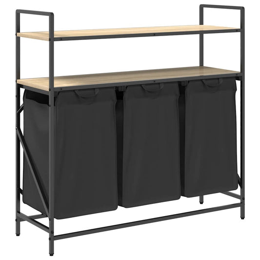 Laundry Basket 3 Compartments with Shelves Sonoma Oak Laundry Basket 3 Compartments with Shelves Sonoma Oak
