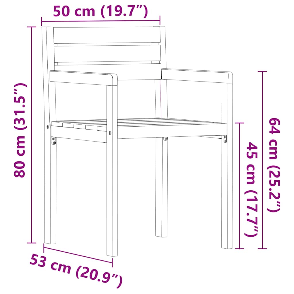5 Piece Garden Dining Set Solid Wood Acacia